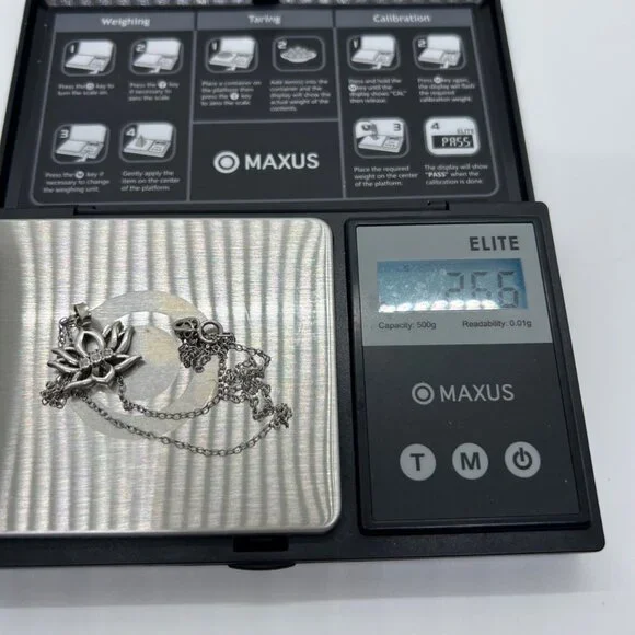 925 Sterling Silver Lotus Blossom Pendant Necklace Dainty Spiritual Minimalist - Picture 13 of 15